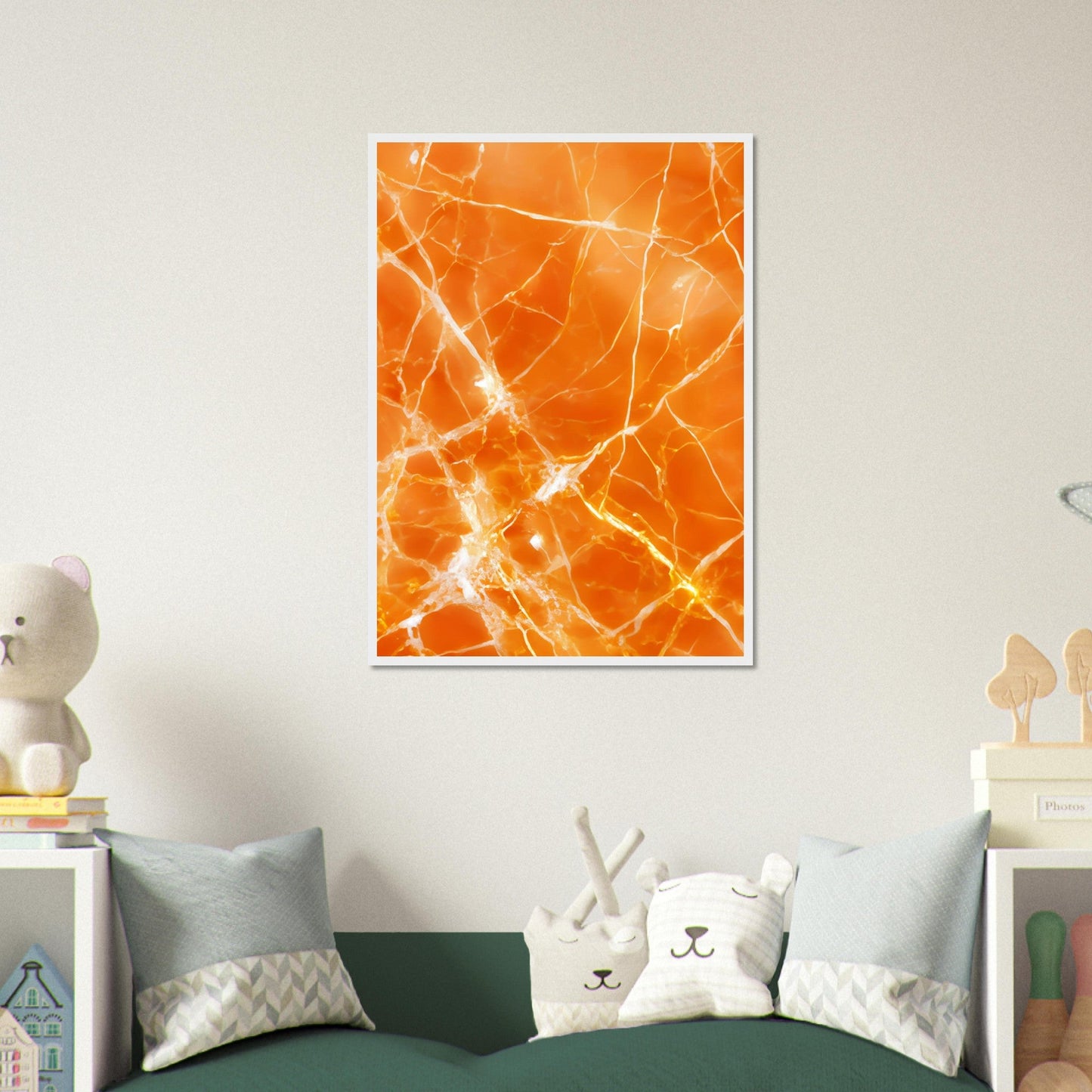 Marble 'Orange' II - Premium Matte Paper Wooden Framed Poster
