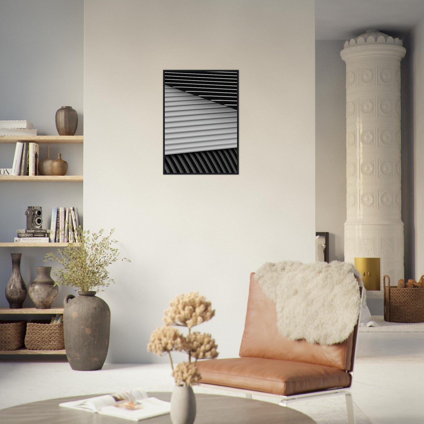 Smart 'Black & White'  - Premium Matte Paper Wooden Framed Poster
