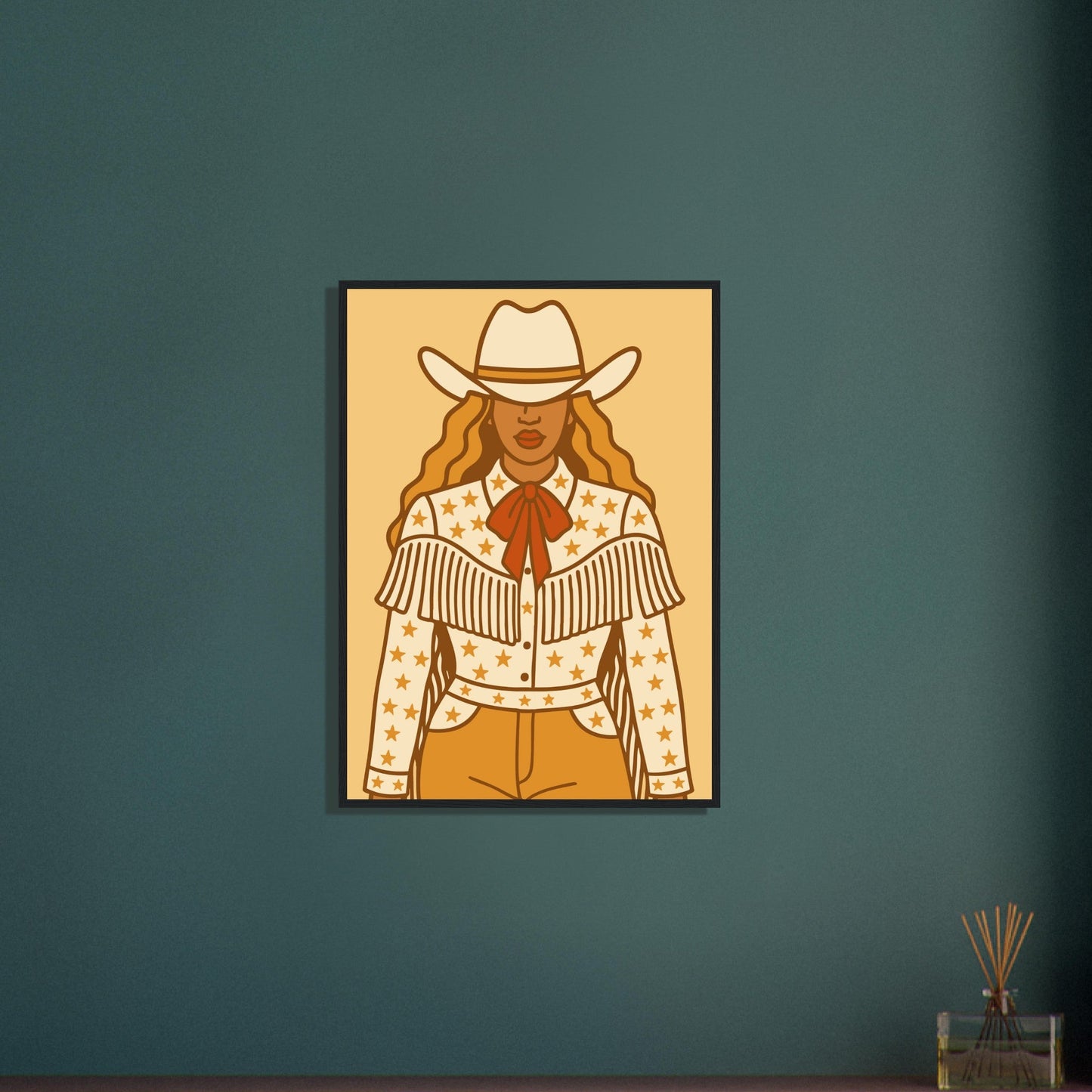 Cowboy 'B' - Premium Matte Paper Wooden Framed Poster