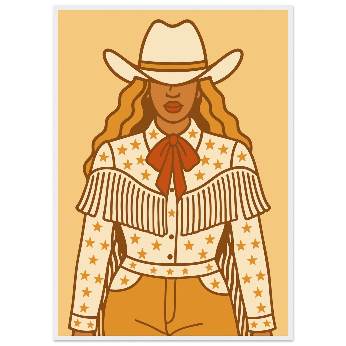 Cowboy 'B' - Premium Matte Paper Wooden Framed Poster