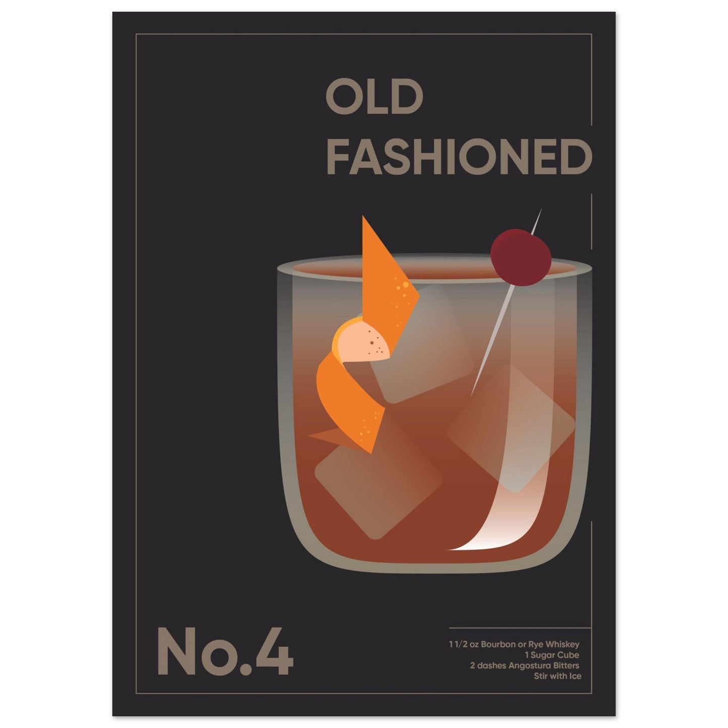Cocktail 'Old Fashioned' - Premium Matte Paper Poster