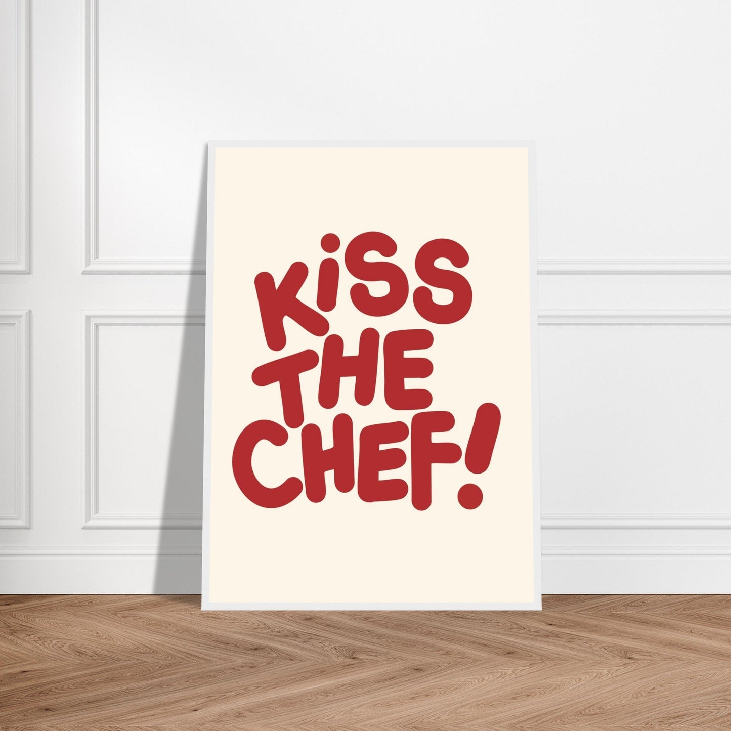 Sign 'Kiss The Chef' - Premium Matte Paper Wooden Framed Poster