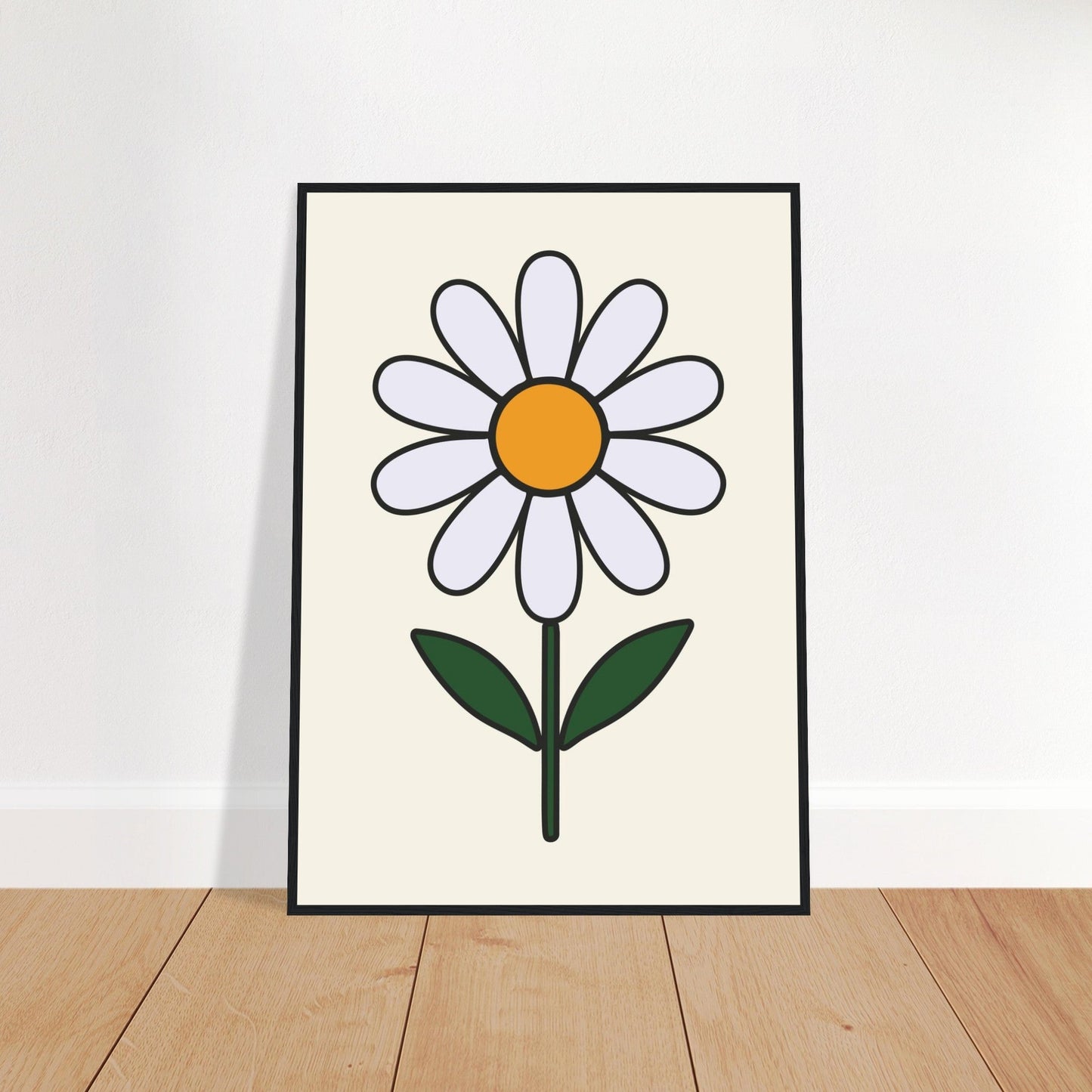 Daisy Flower  - Premium Matte Paper Wooden Framed Poster