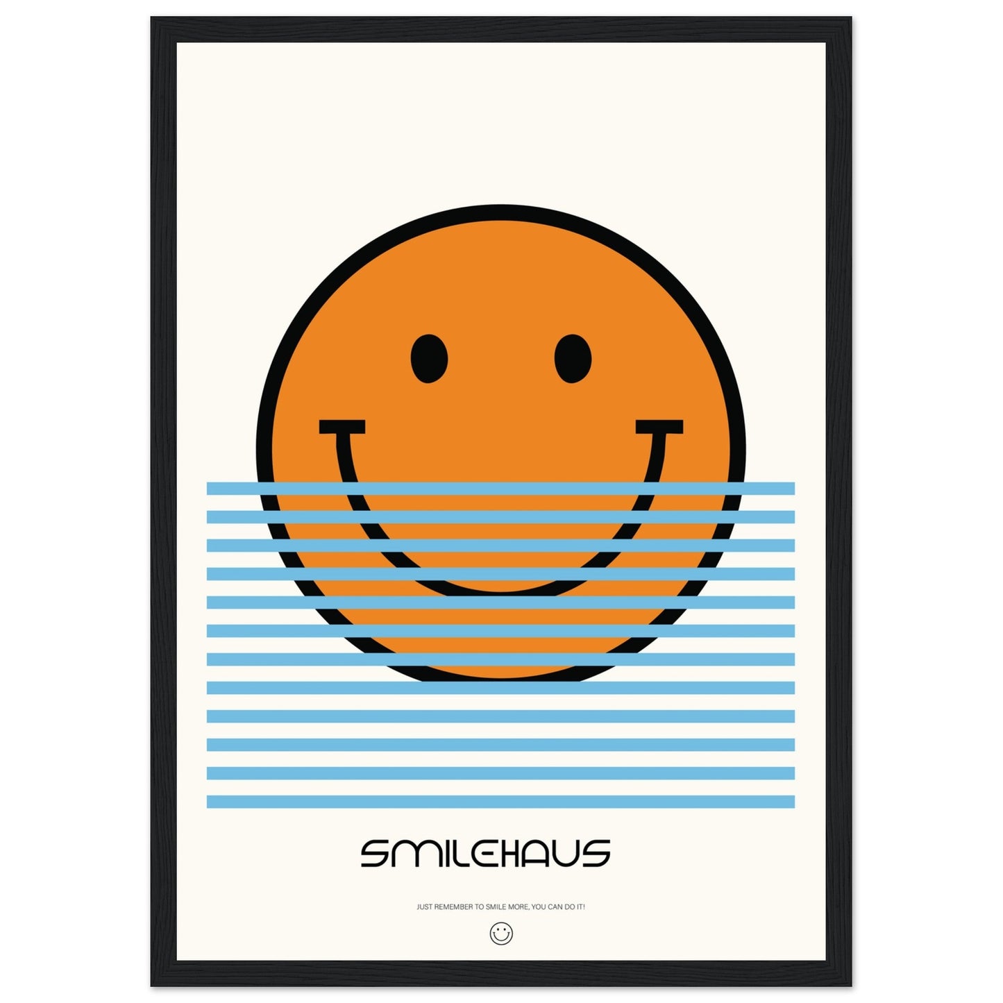Orange & Blue 'Smilehaus' - Premium Matte Paper Wooden Framed Poster