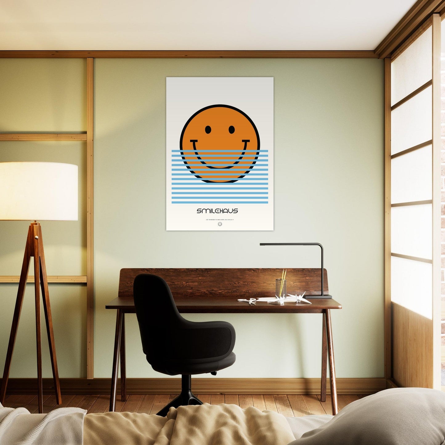 Orange & Blue 'Smilehaus' - Premium Matte Paper Poster