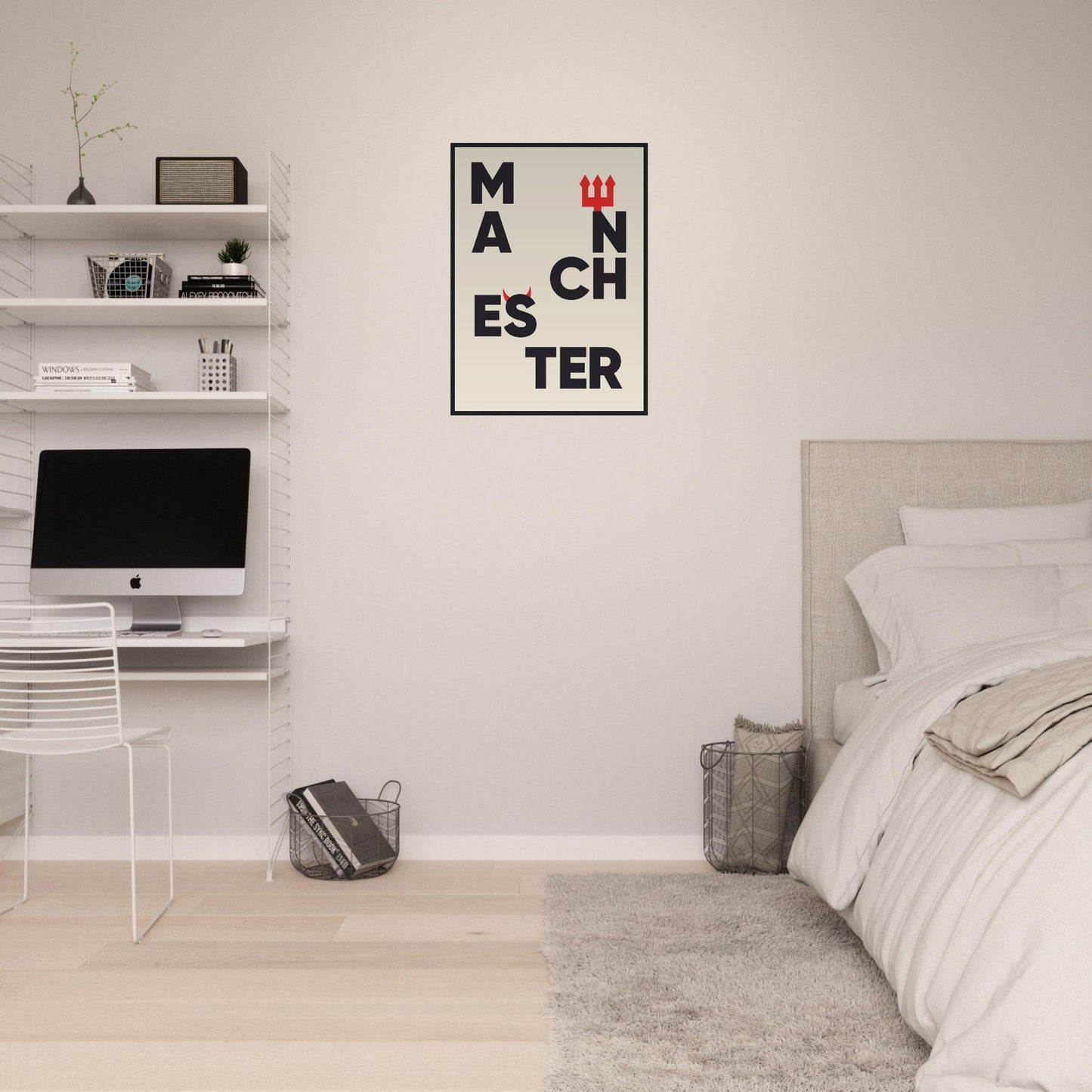 Cities/ Places 'Manchester' - Premium Matte Paper Wooden Framed Poster