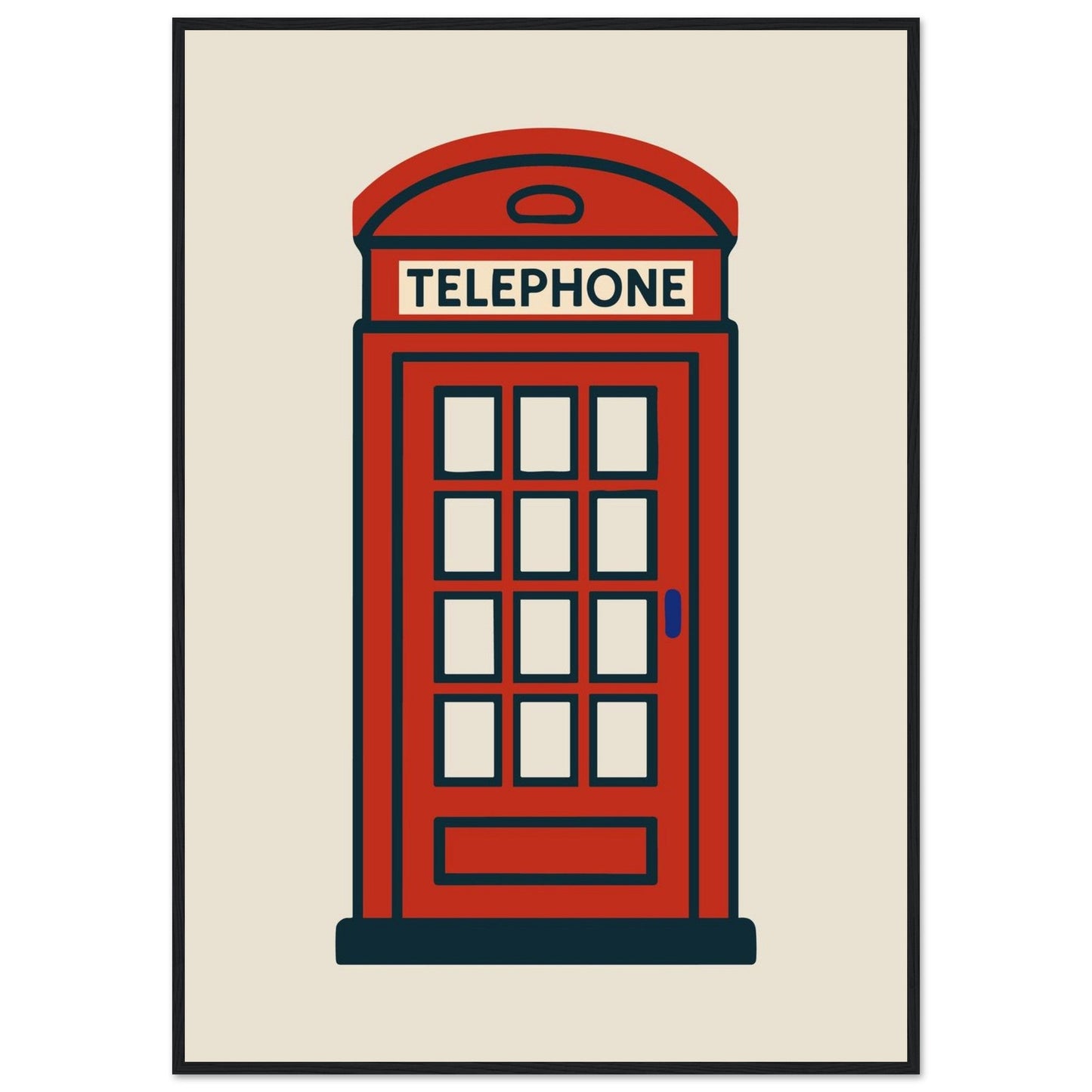 Cities/ Places 'Phone Box' - Premium Matte Paper Wooden Framed Poster