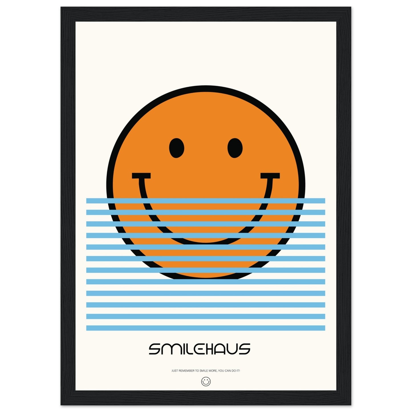 Orange & Blue 'Smilehaus' - Premium Matte Paper Wooden Framed Poster