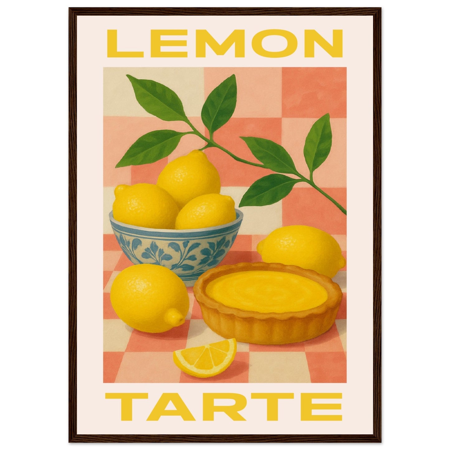 Fruity 'Lemon Tarte'  - Premium Matte Paper Wooden Framed Poster