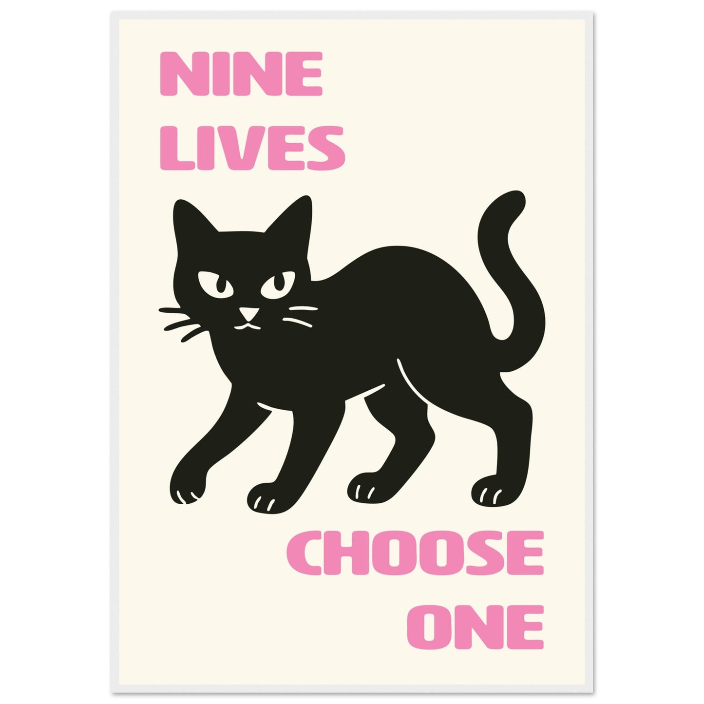 Animals 'Nine Lives'  - Premium Matte Paper Wooden Framed Poster