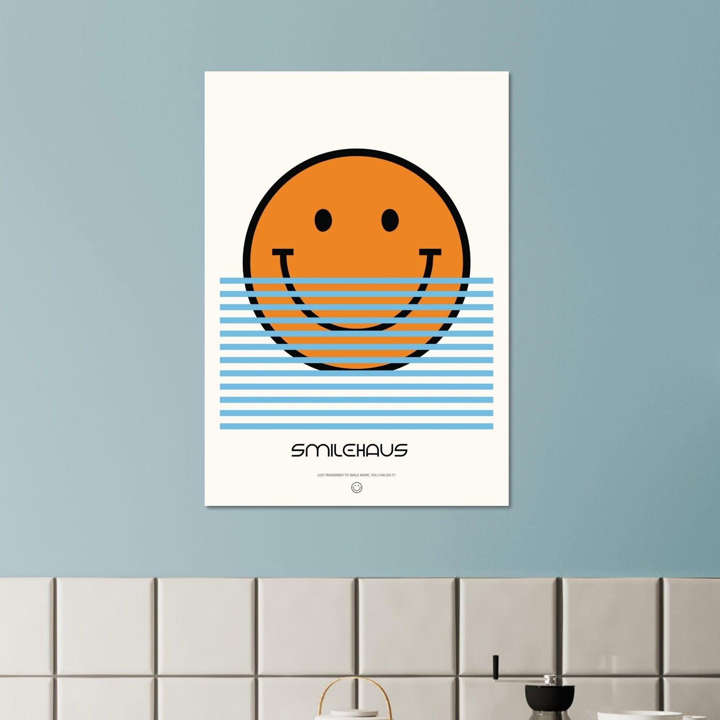 Orange & Blue 'Smilehaus' - Premium Matte Paper Poster