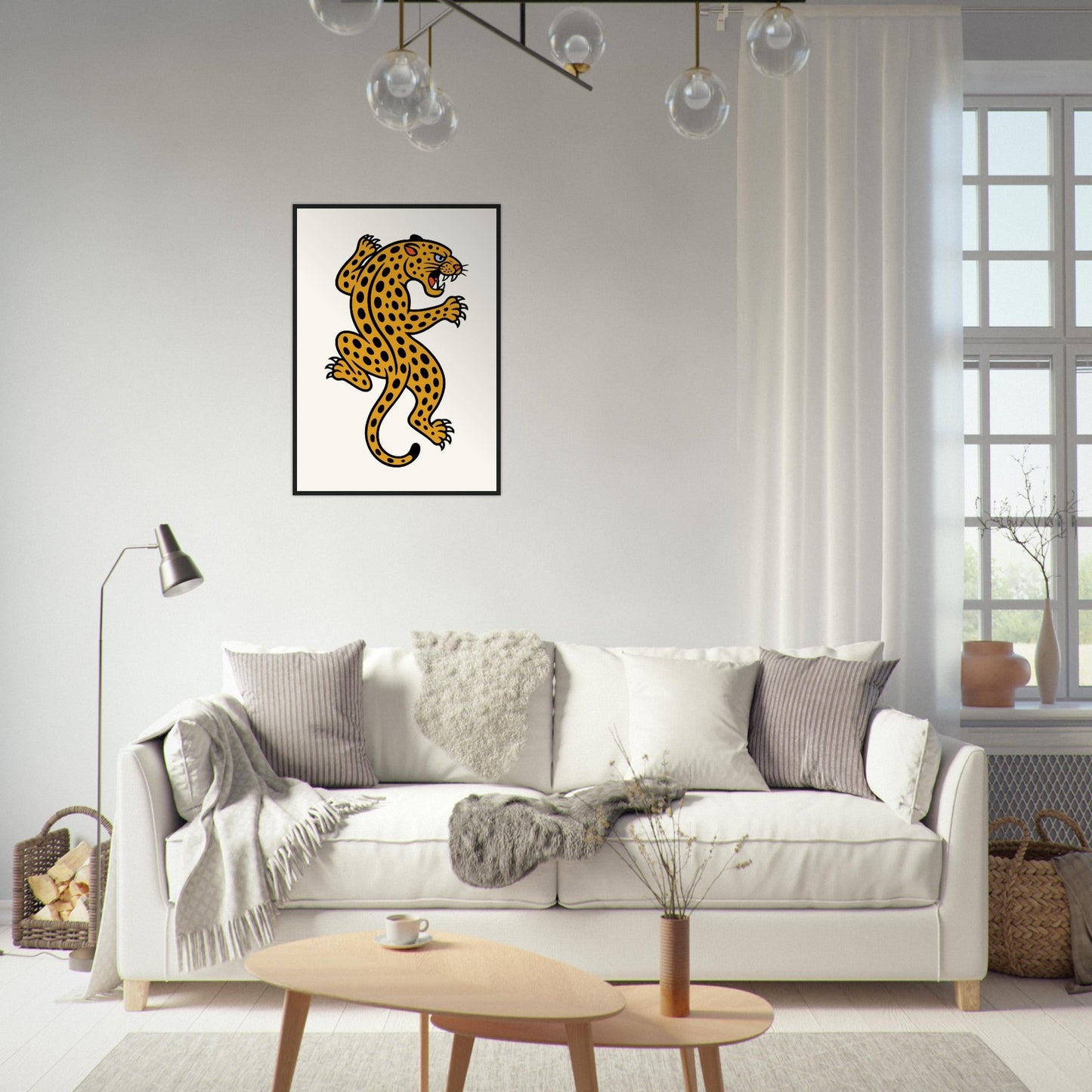 Leopard Traditional  - Premium Matte Paper Wooden Framed Poster