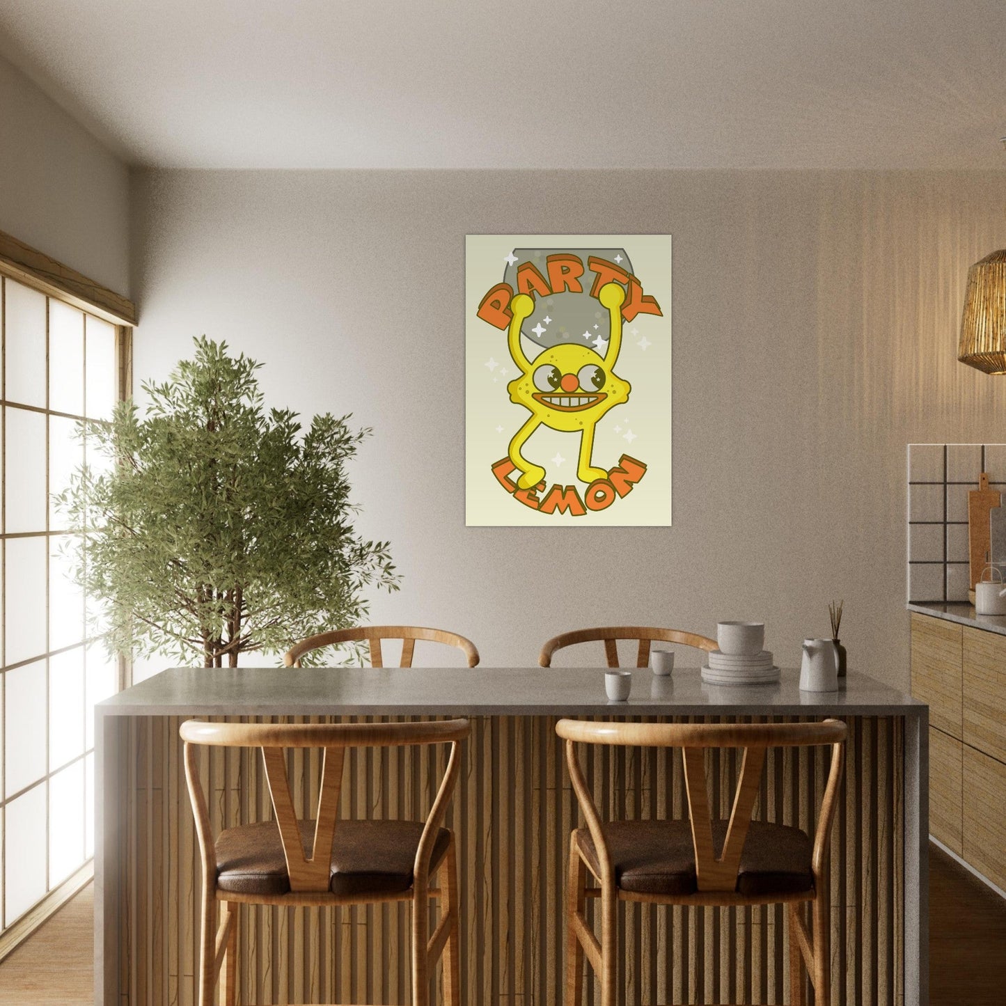 Fruity 'Party Lemon' - Premium Matte Paper Poster