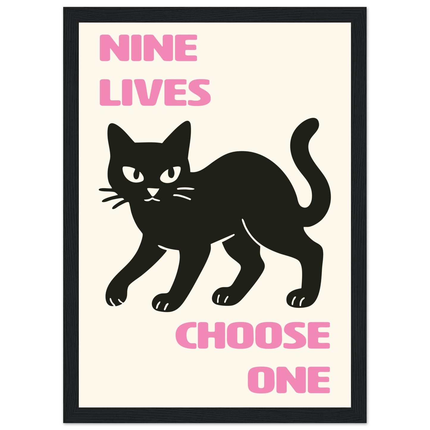 Animals 'Nine Lives'  - Premium Matte Paper Wooden Framed Poster
