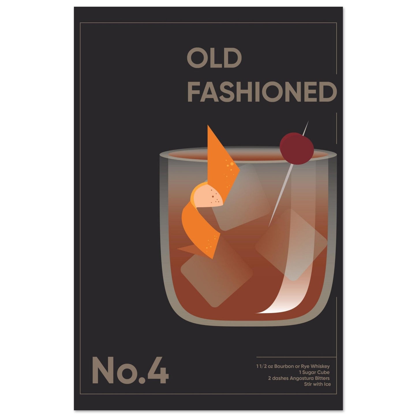 Cocktail 'Old Fashioned' - Premium Matte Paper Poster