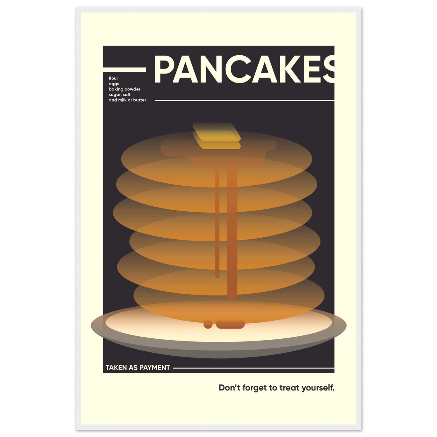 Pancakes - Premium Matte Paper Wooden Framed Poster