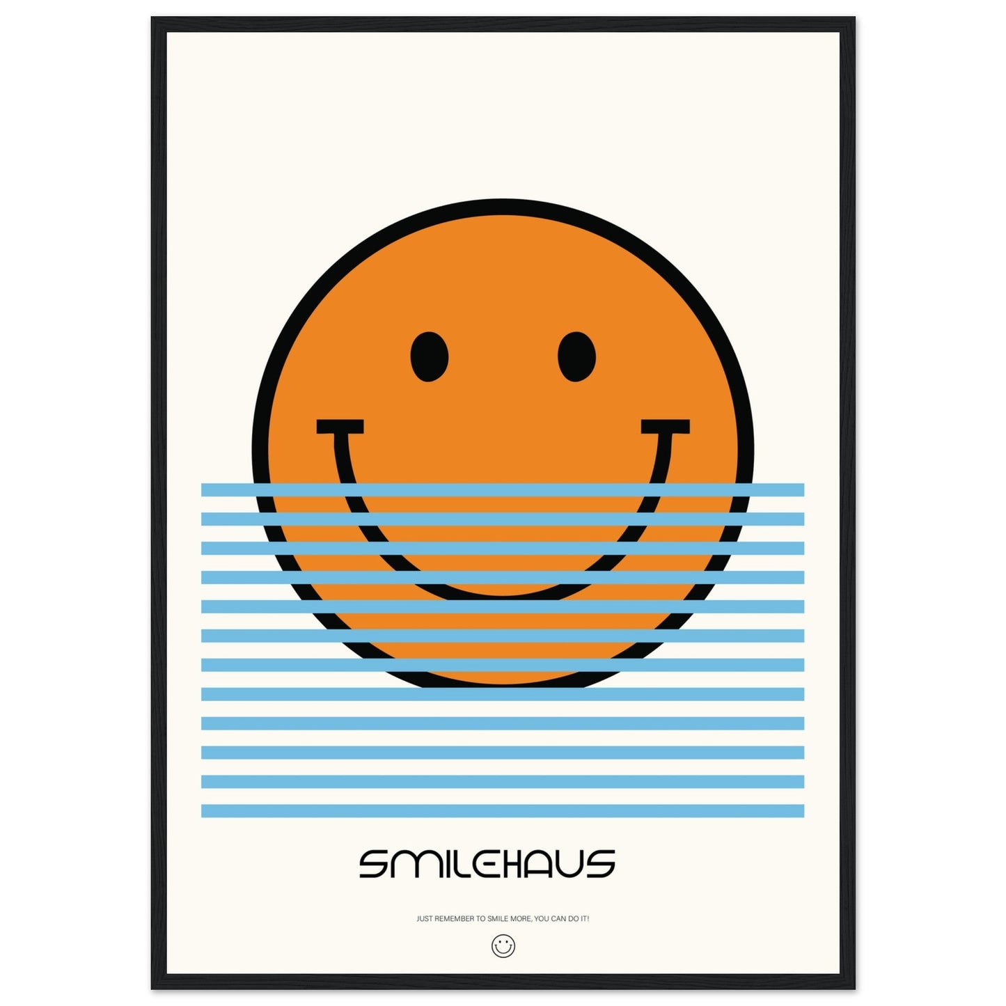 Orange & Blue 'Smilehaus' - Premium Matte Paper Wooden Framed Poster