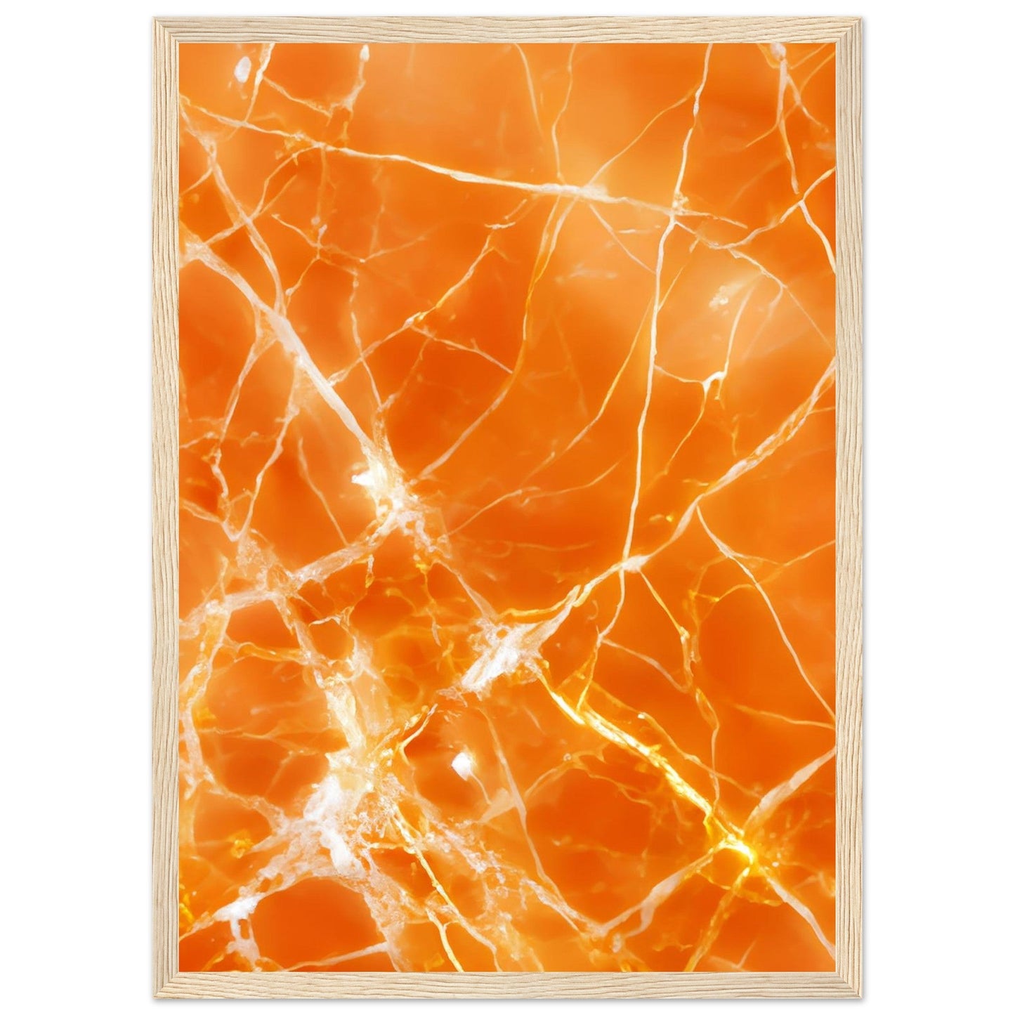 Marble 'Orange' II - Premium Matte Paper Wooden Framed Poster