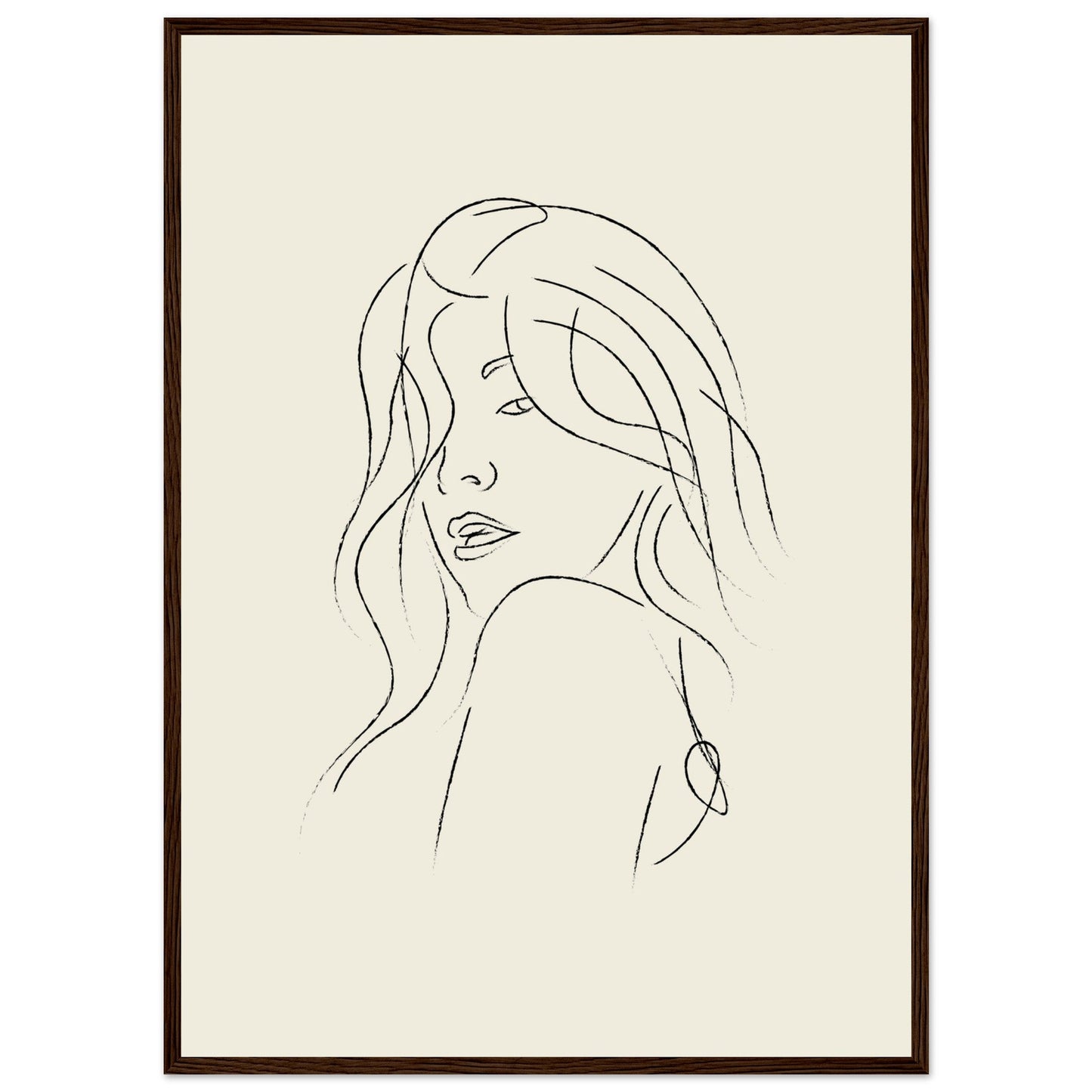 Line Art 'The Pose' - Premium Matte Paper Wooden Framed Poster