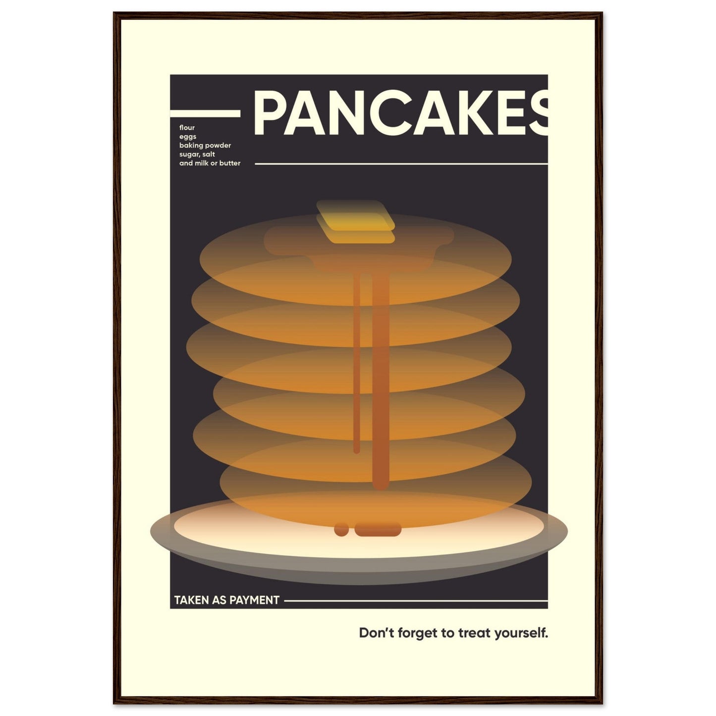 Pancakes - Premium Matte Paper Wooden Framed Poster