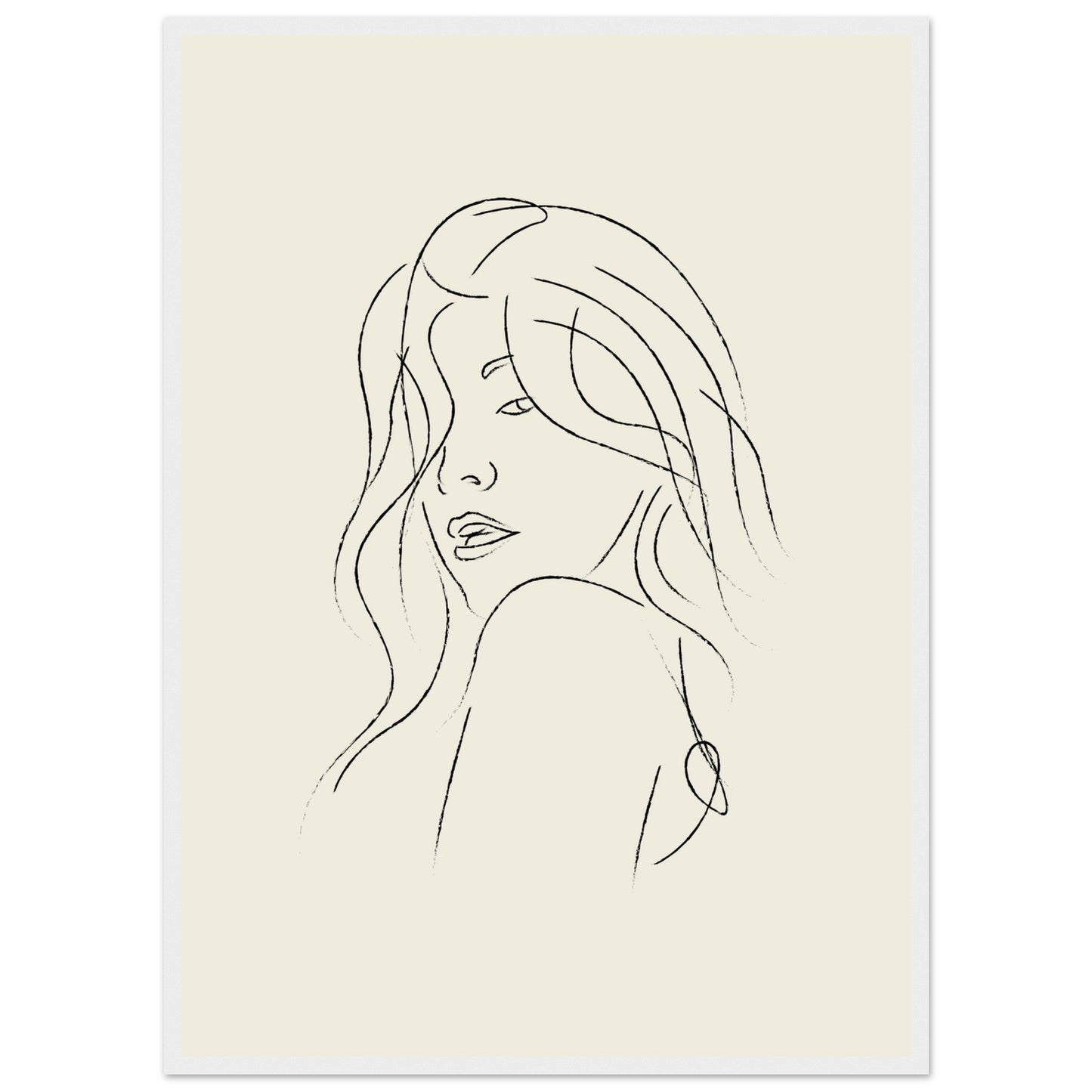 Line Art 'The Pose' - Premium Matte Paper Wooden Framed Poster