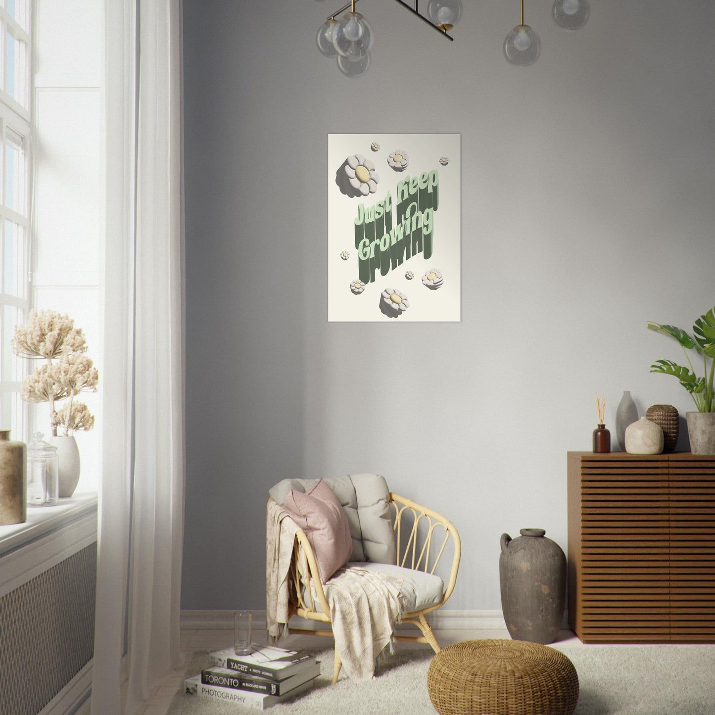 Sign 'Just Keep Growing' - Premium Matte Paper Poster