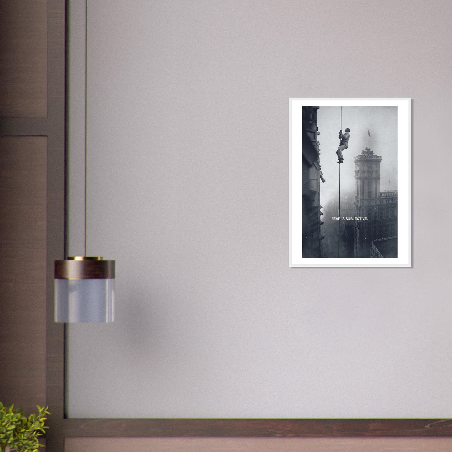 Ed Dickinson 'Fear is Subjective' - Premium Matte Paper Wooden Framed Poster