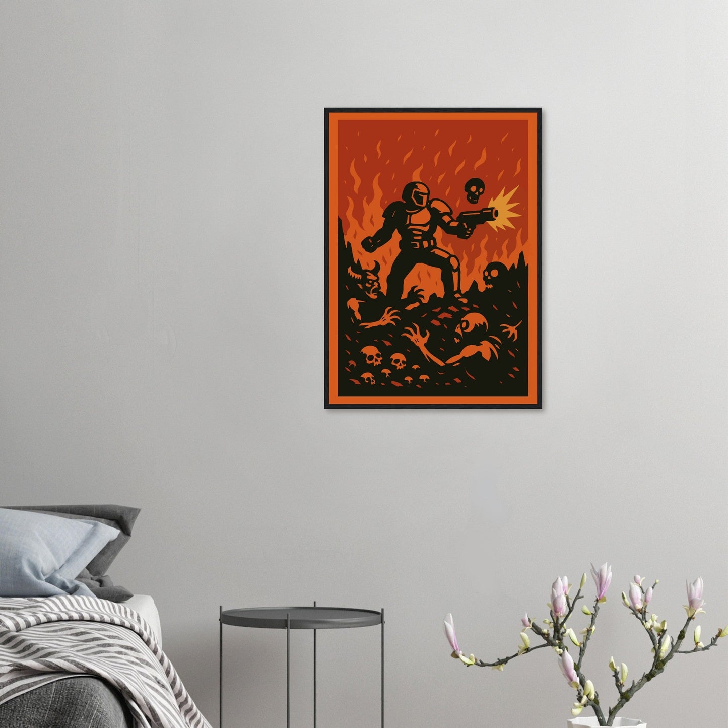Gaming 'Slayer' - Premium Matte Paper Wooden Framed Poster