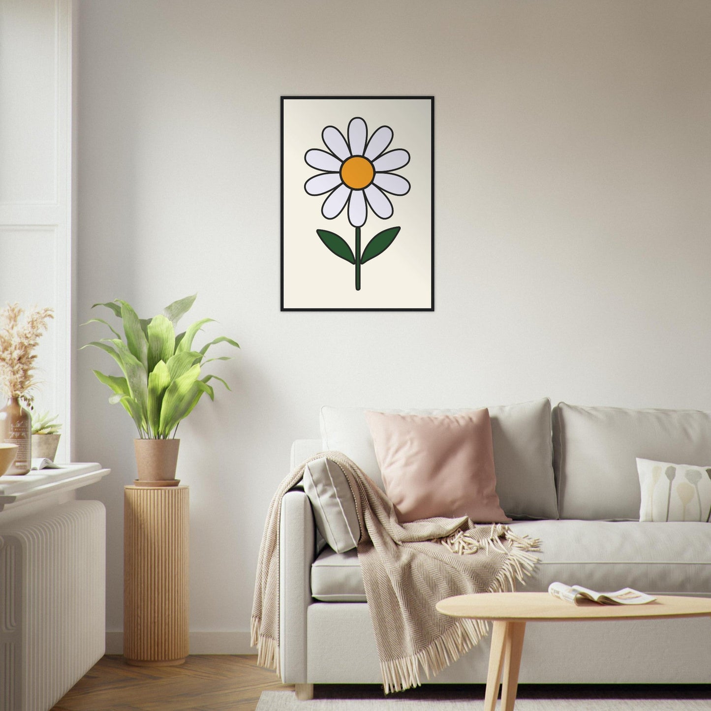 Daisy Flower  - Premium Matte Paper Wooden Framed Poster