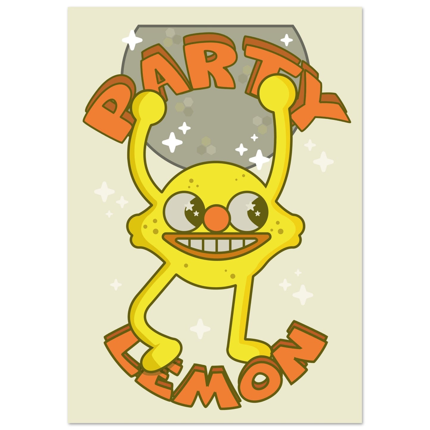 Fruity 'Party Lemon' - Premium Matte Paper Poster