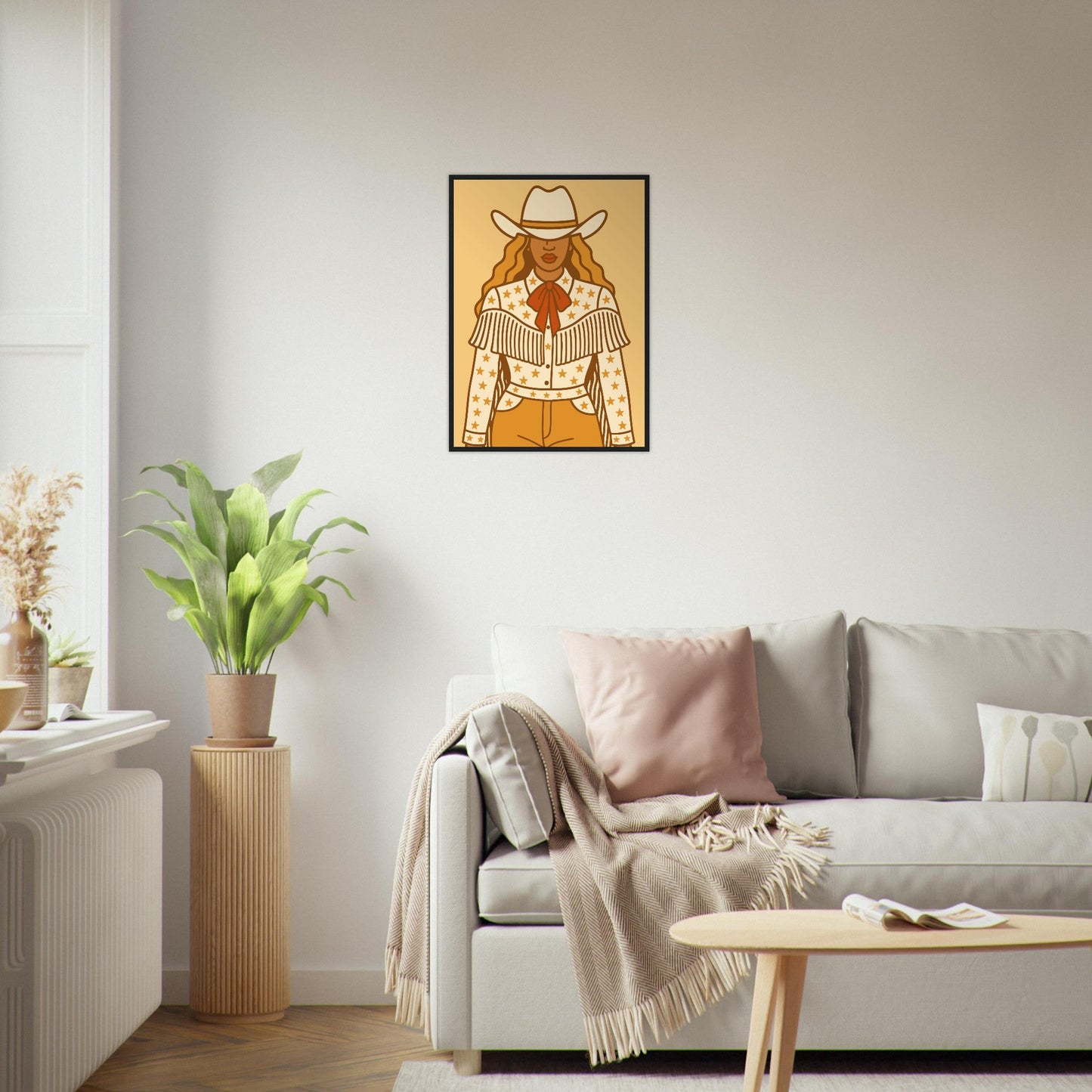 Cowboy 'B' - Premium Matte Paper Wooden Framed Poster