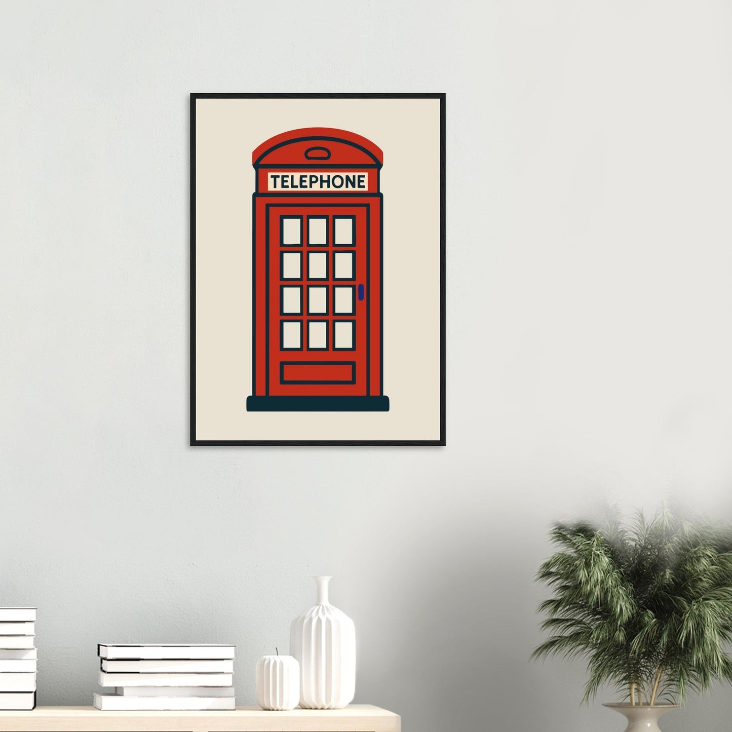 Cities/ Places 'Phone Box' - Premium Matte Paper Wooden Framed Poster