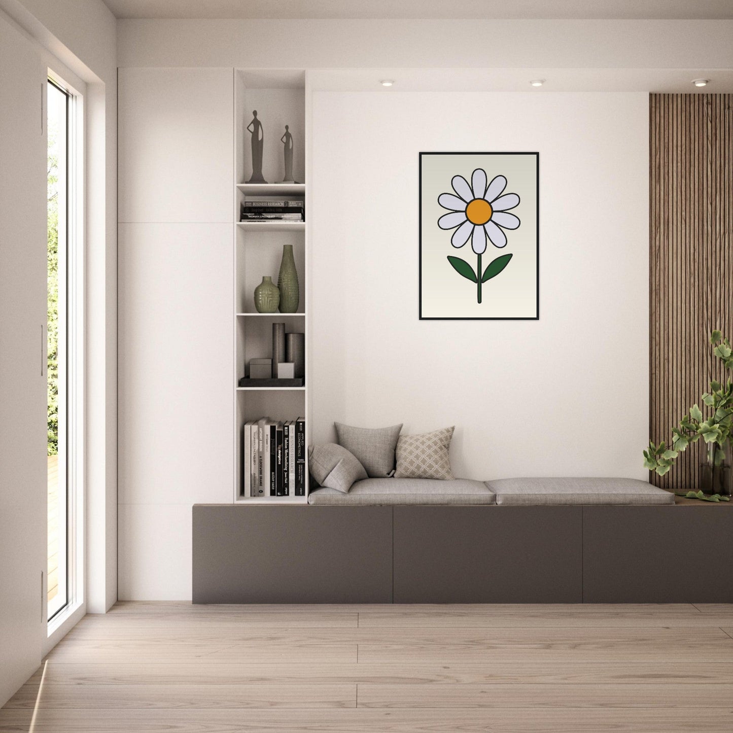 Daisy Flower  - Premium Matte Paper Wooden Framed Poster