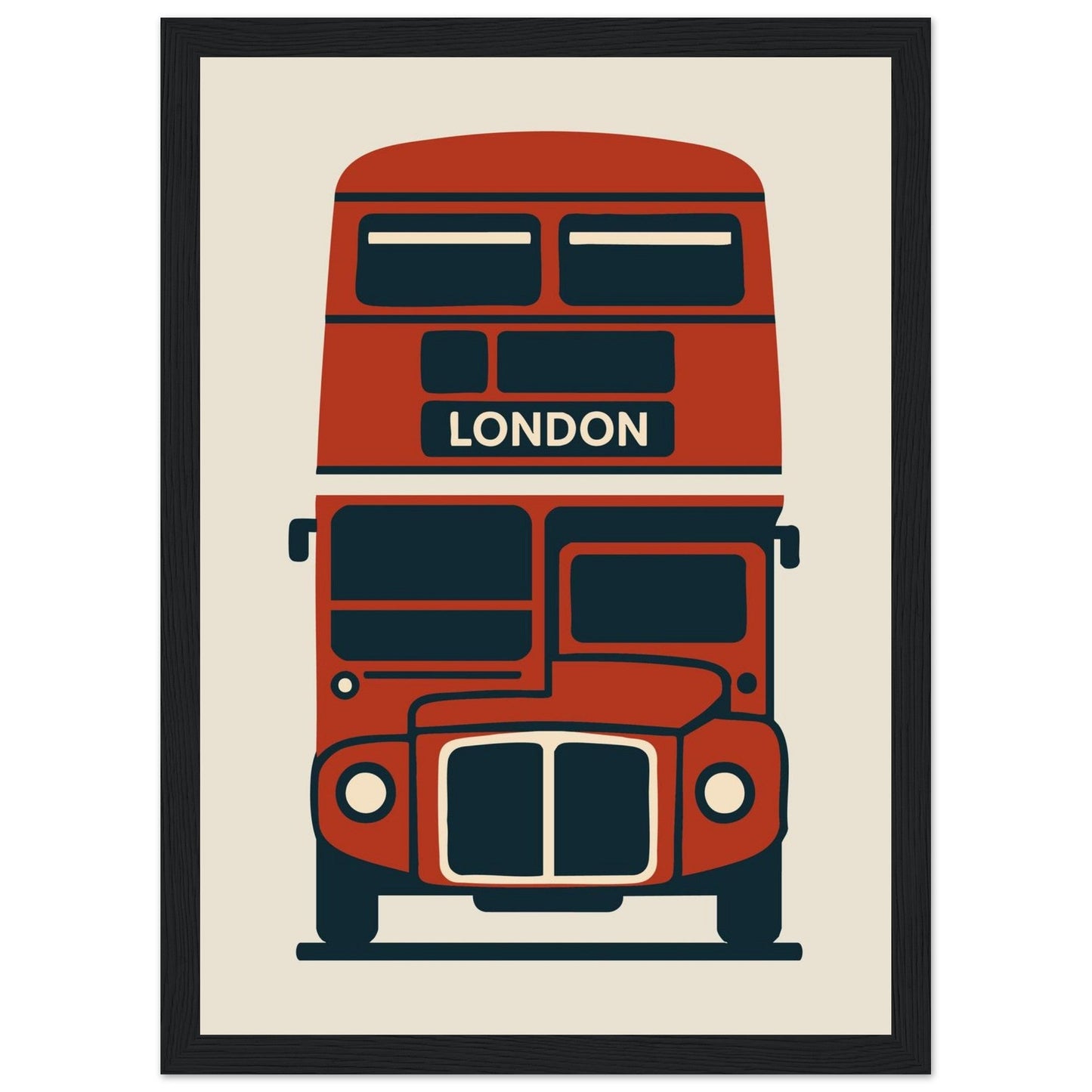 Cities/ Places 'Bus' - Premium Matte Paper Wooden Framed Poster
