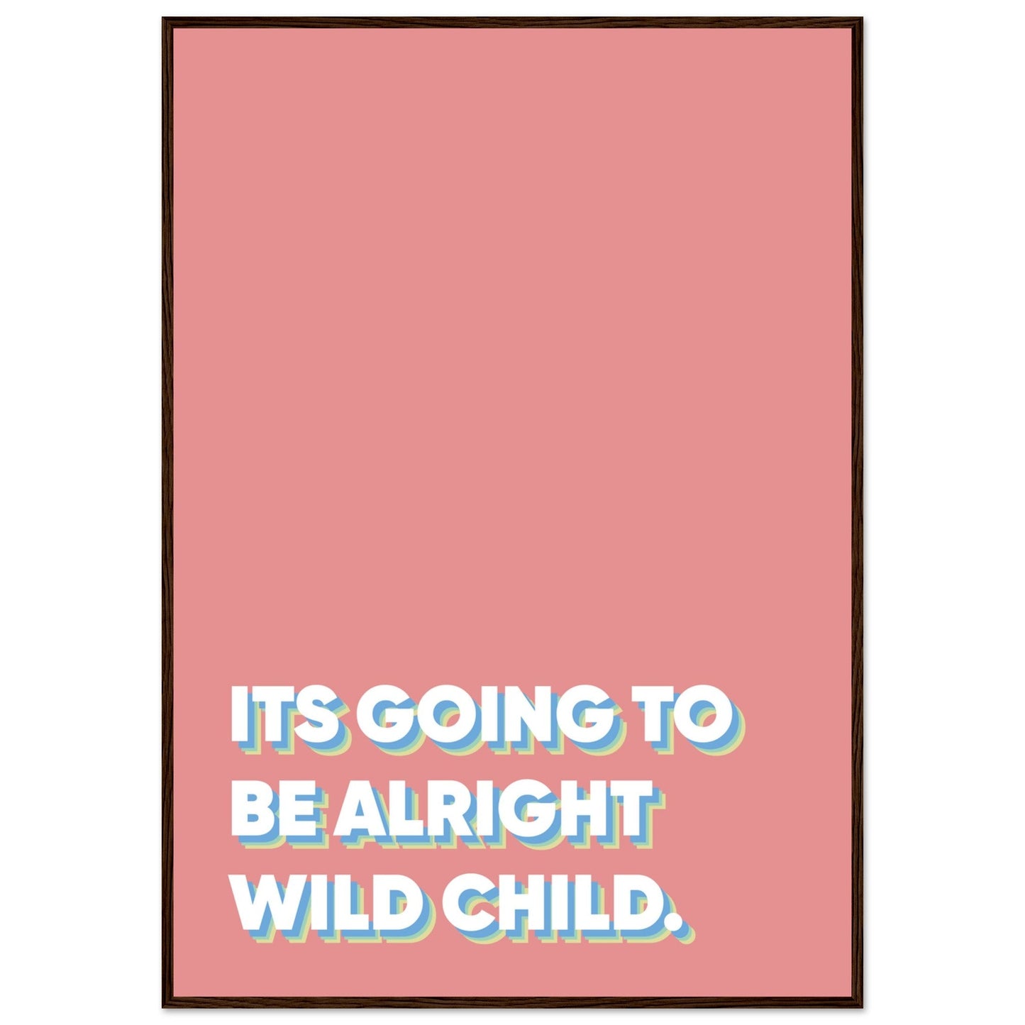 Sign 'Wild Child' - Premium Matte Paper Wooden Framed Poster