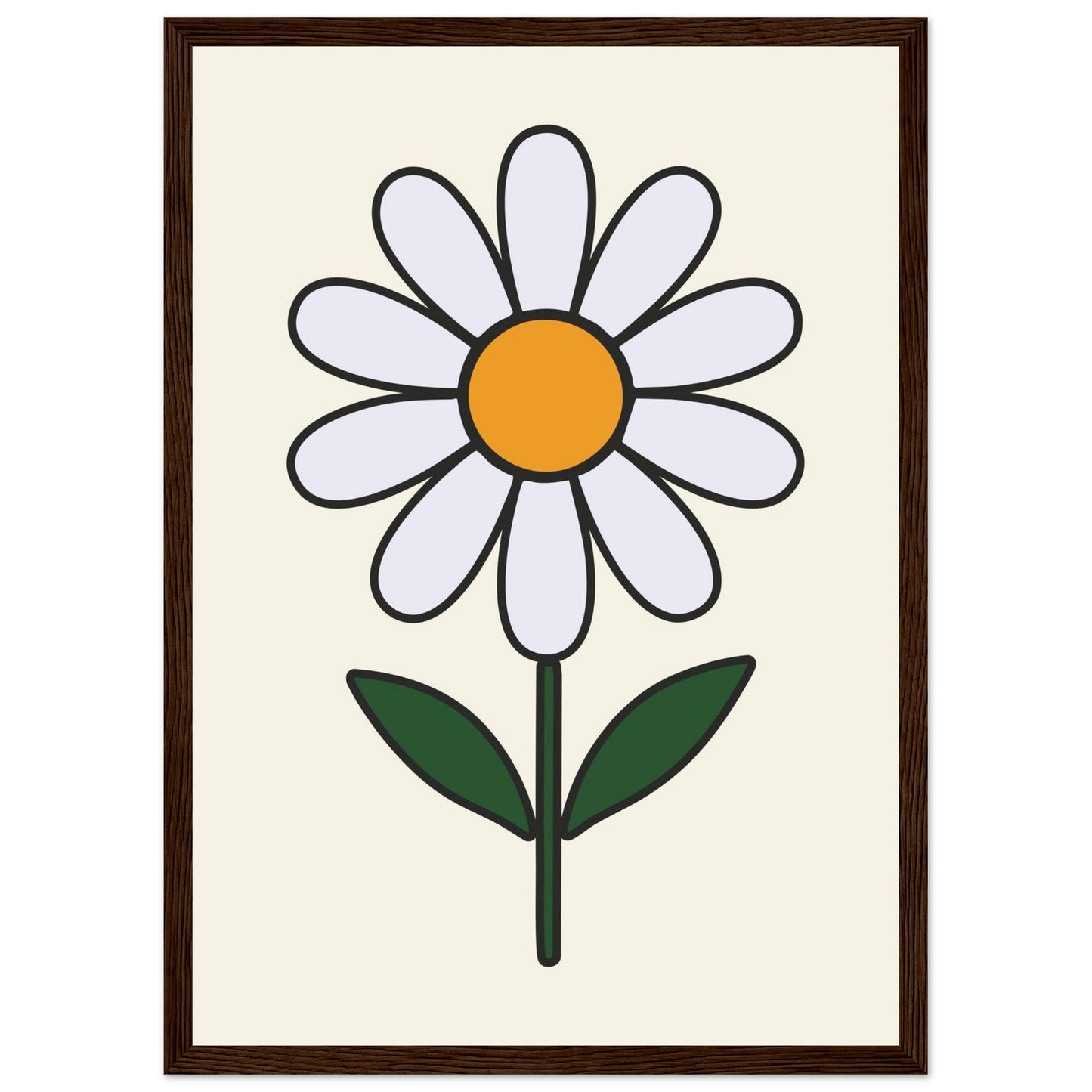 Daisy Flower  - Premium Matte Paper Wooden Framed Poster