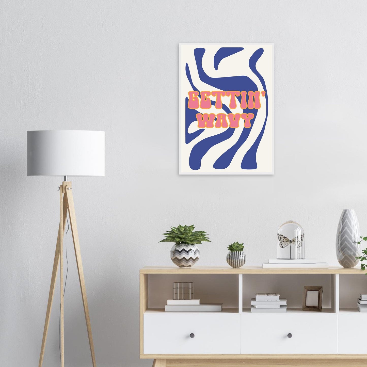Groovy 'Gettin' Wavy' - Premium Matte Paper Wooden Framed Poster