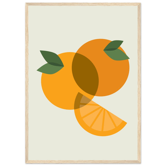 Fruity 'Oranges' - Premium Matte Paper Wooden Framed Poster