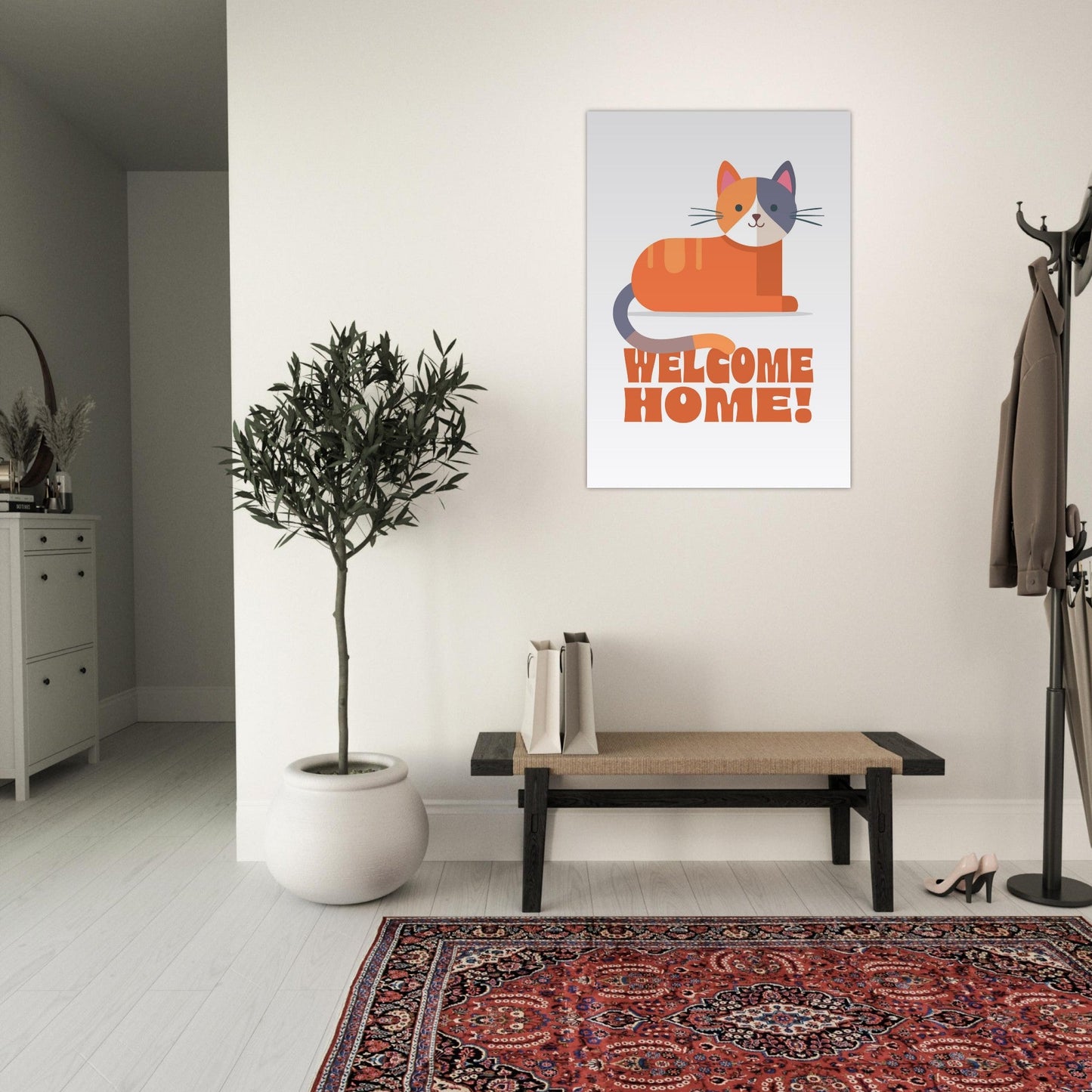 'Welcome Home!' (Cat) - Premium Matte Paper Poster