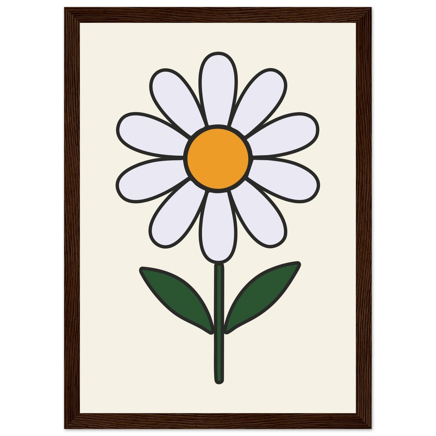 Daisy Flower  - Premium Matte Paper Wooden Framed Poster