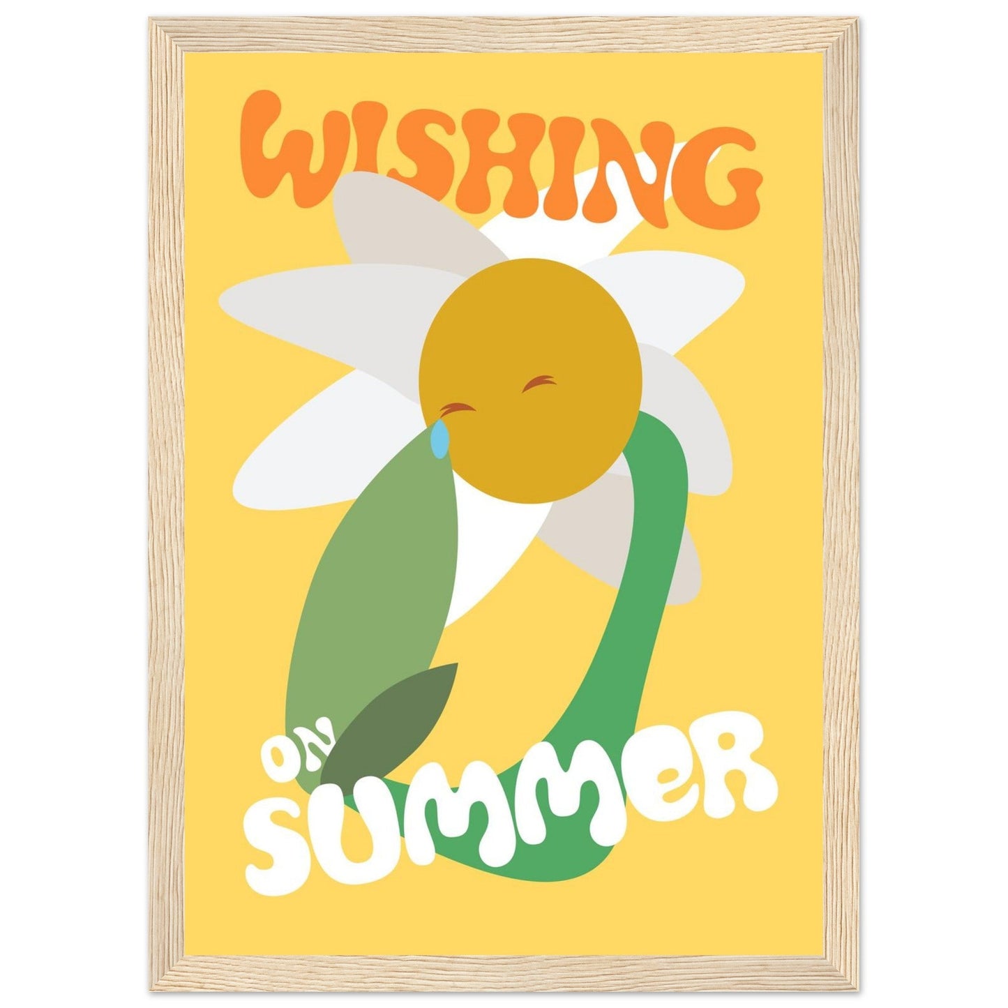 Flowers 'Wishing on Summer' - Premium Matte Paper Wooden Framed Poster