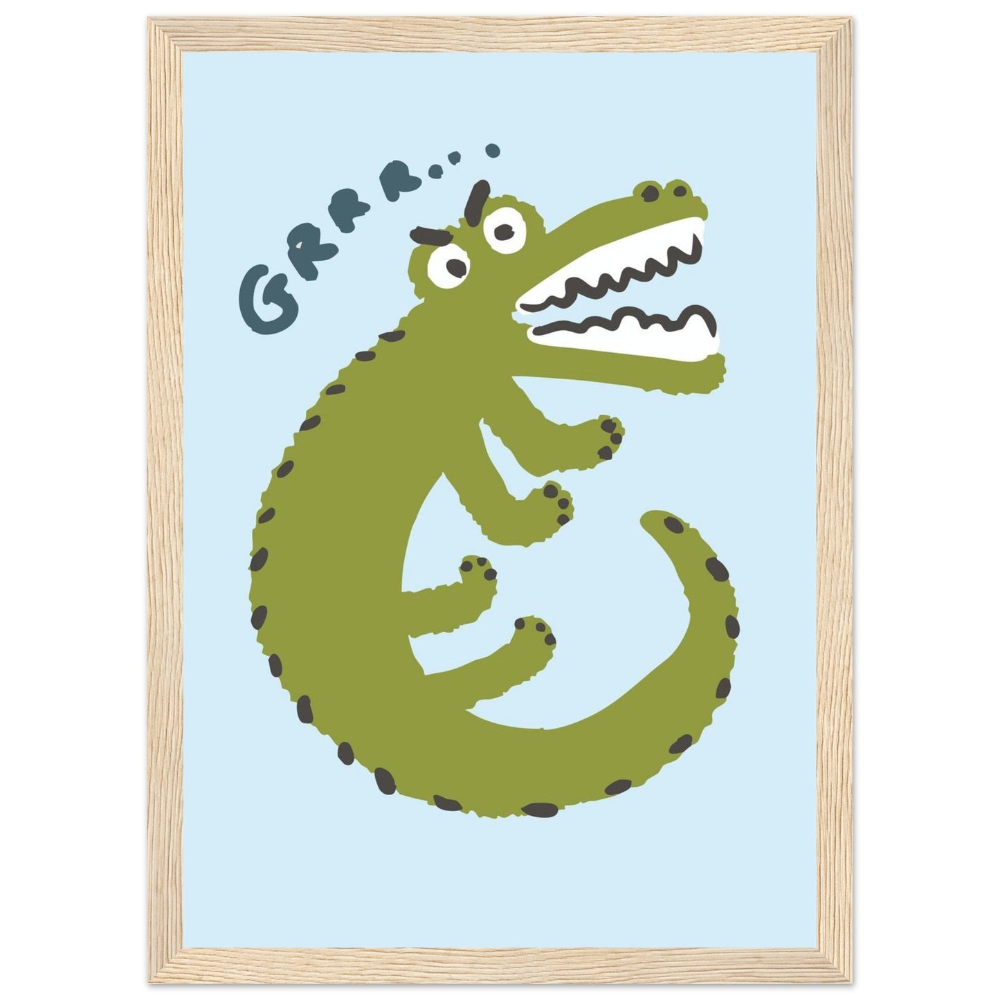 Animals 'Grrr...(Bad Day Croc)' - Premium Matte Paper Wooden Framed Poster