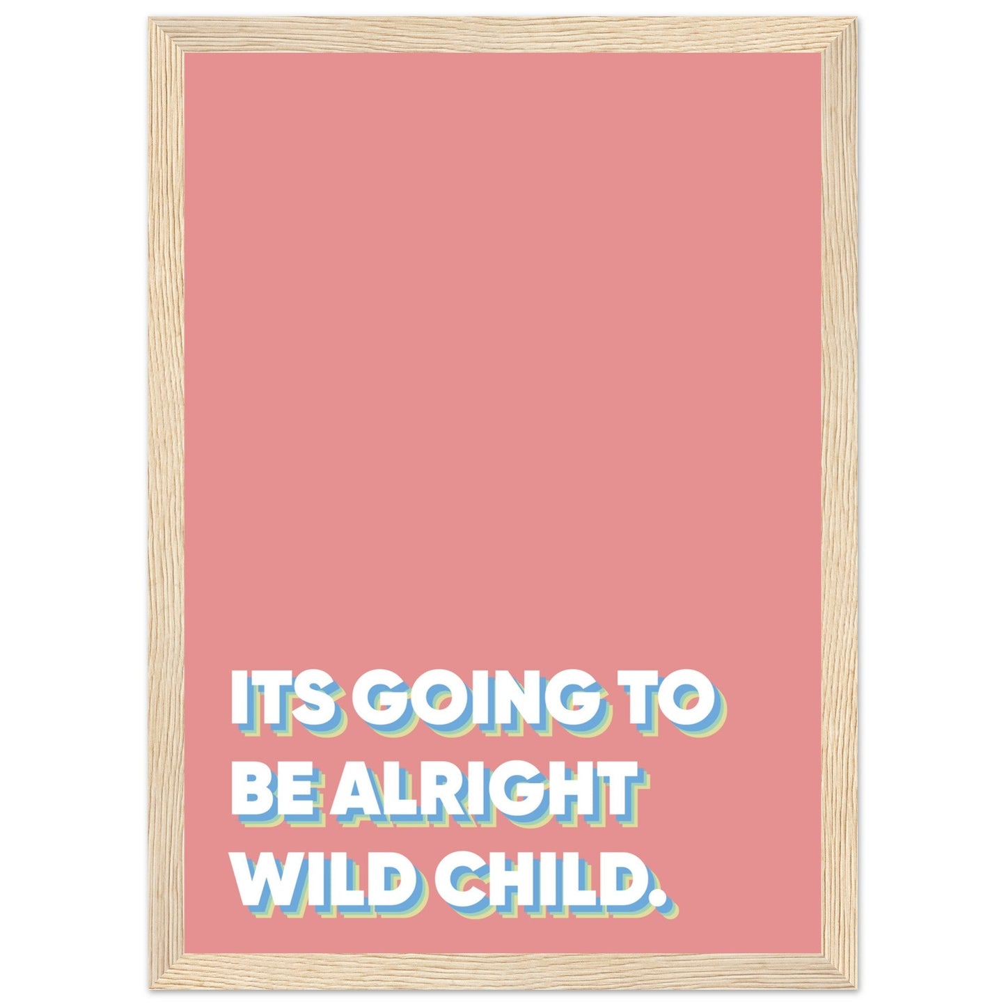 Sign 'Wild Child' - Premium Matte Paper Wooden Framed Poster