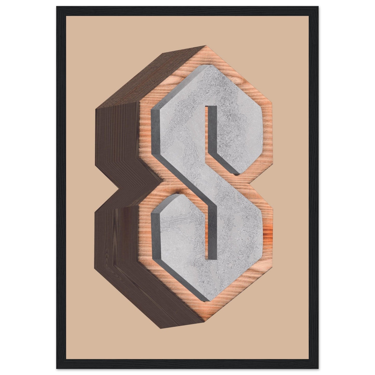 Super S - Premium Matte Paper Wooden Framed Poster