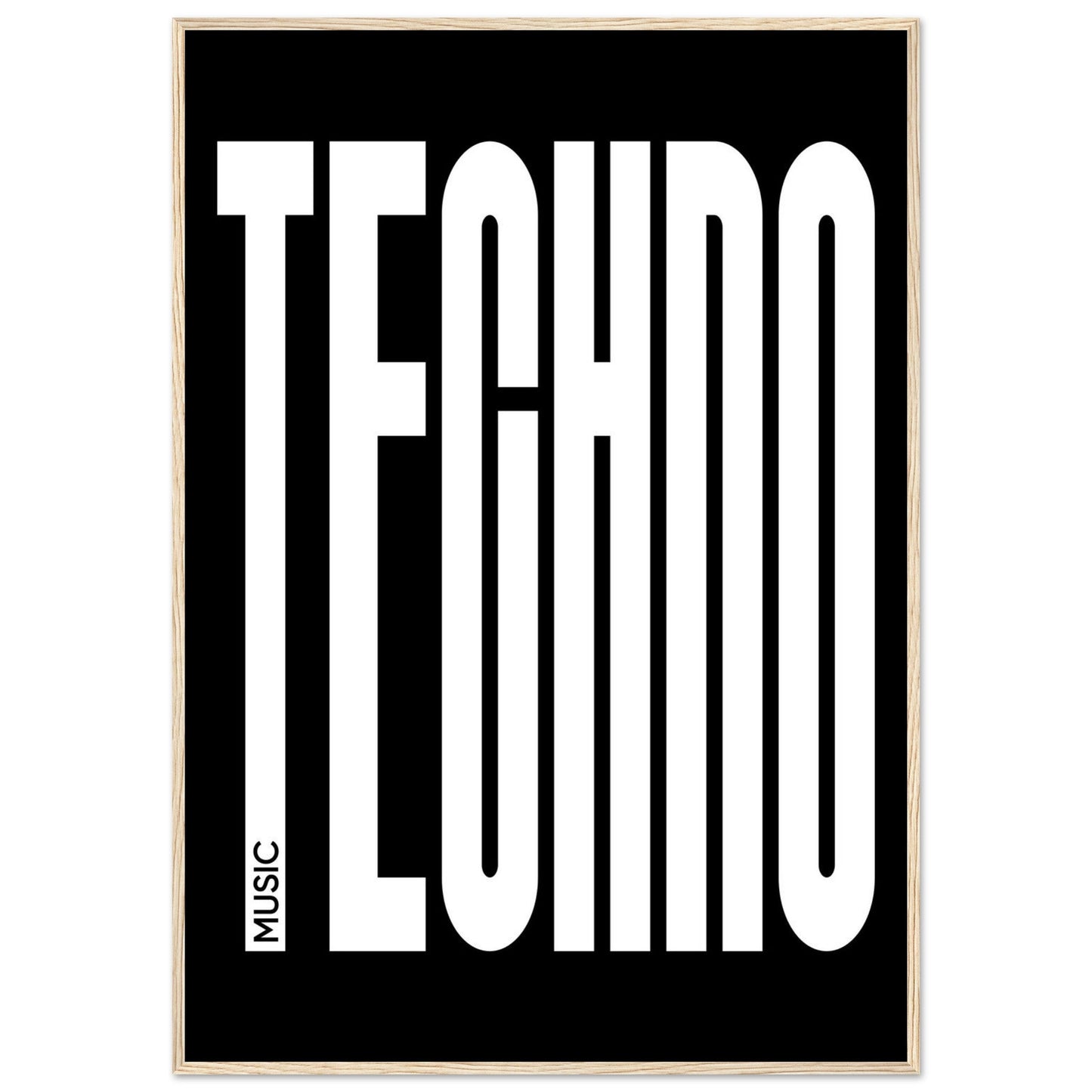 Music TECHNO - Premium Matte Paper Wooden Framed Poster