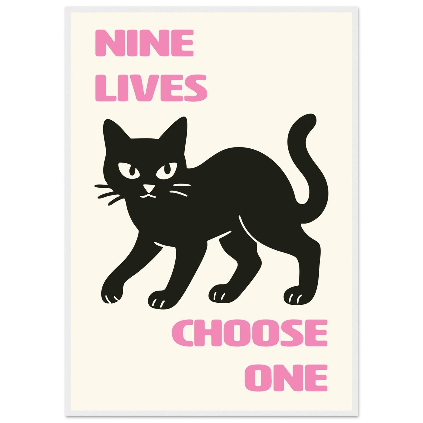 Animals 'Nine Lives'  - Premium Matte Paper Wooden Framed Poster