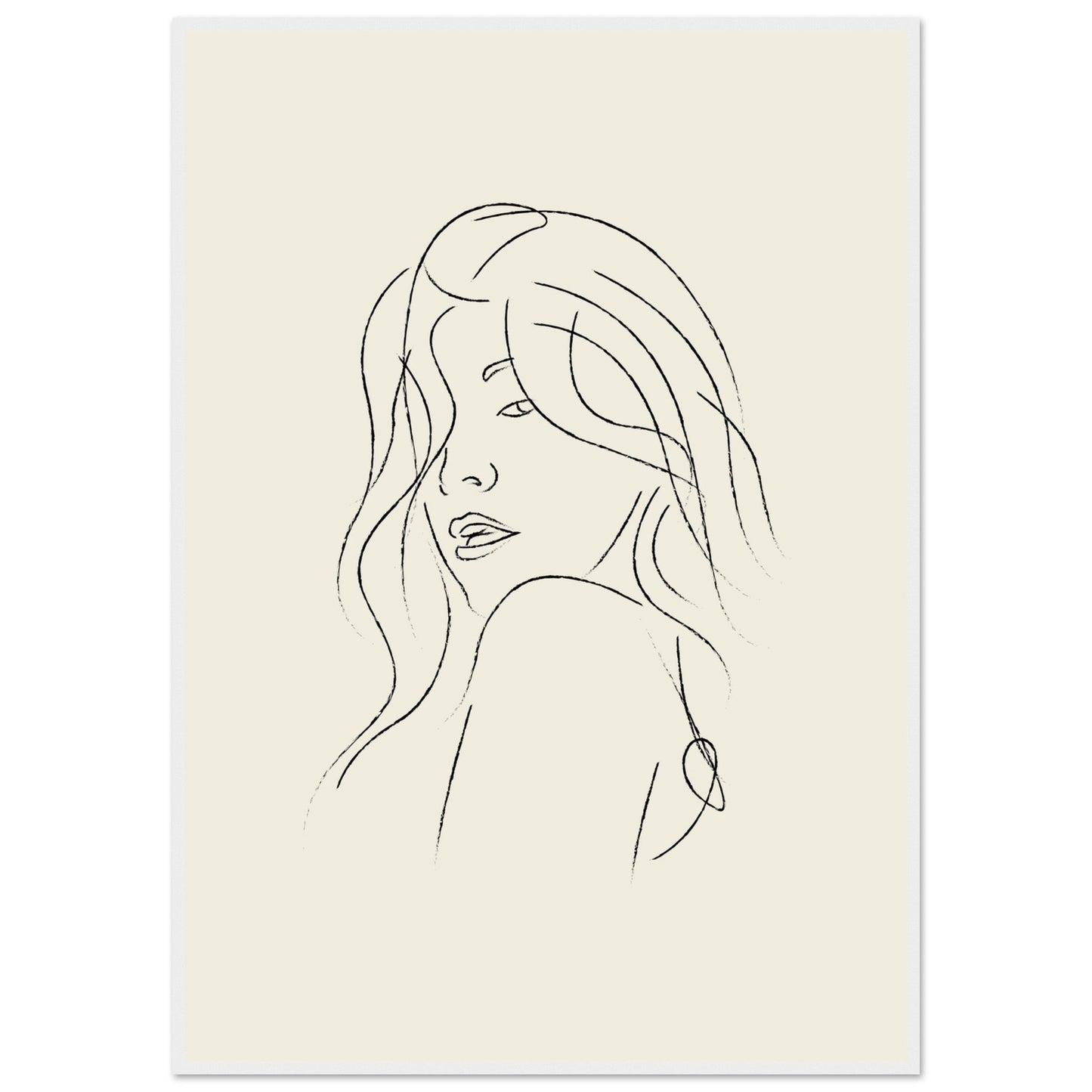 Line Art 'The Pose' - Premium Matte Paper Wooden Framed Poster