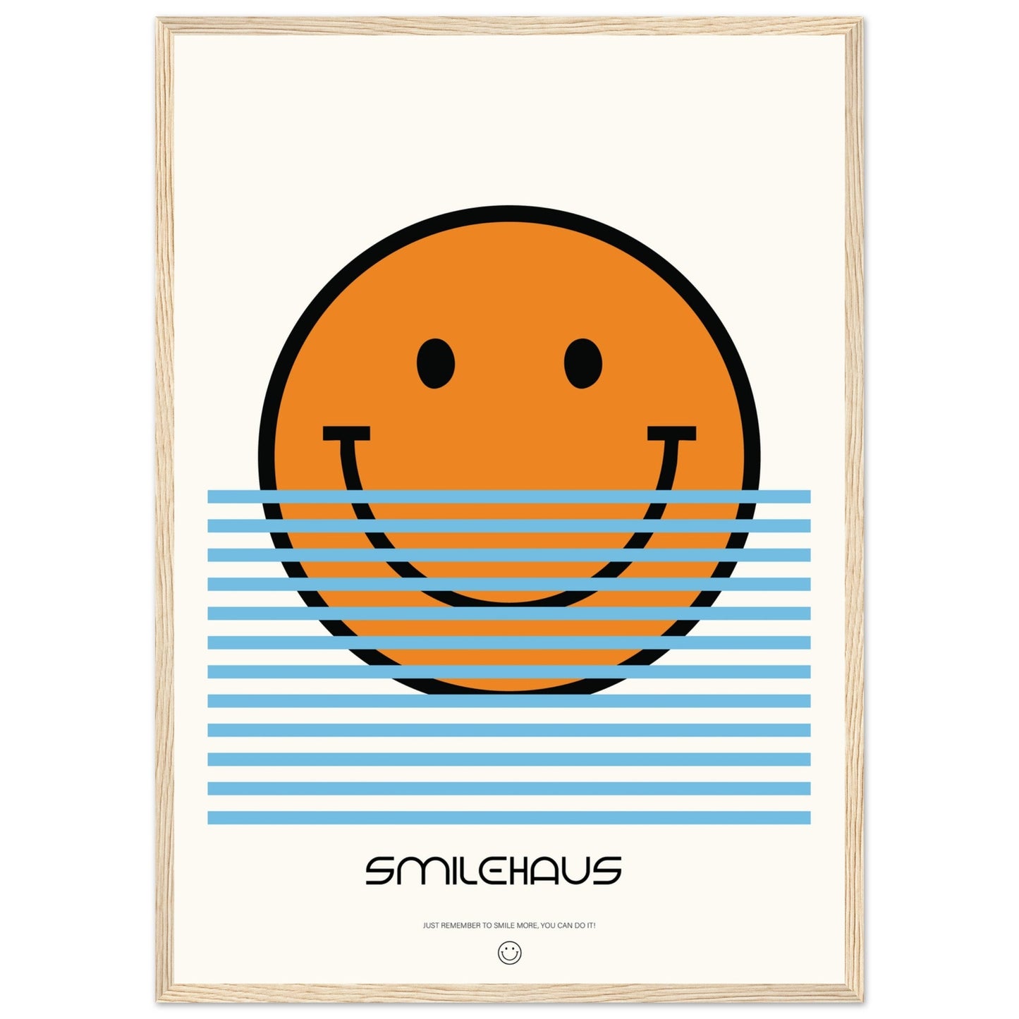 Orange & Blue 'Smilehaus' - Premium Matte Paper Wooden Framed Poster