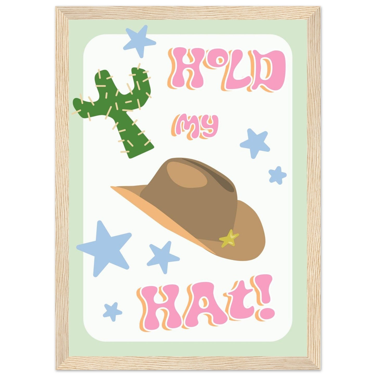 Groovy 'Hold My Hat' - Premium Matte Paper Wooden Framed Poster