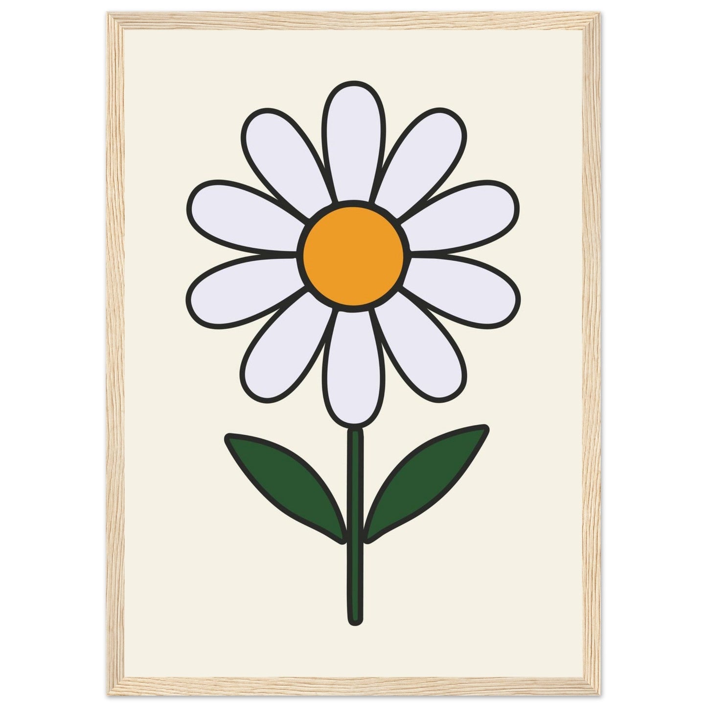 Daisy Flower  - Premium Matte Paper Wooden Framed Poster